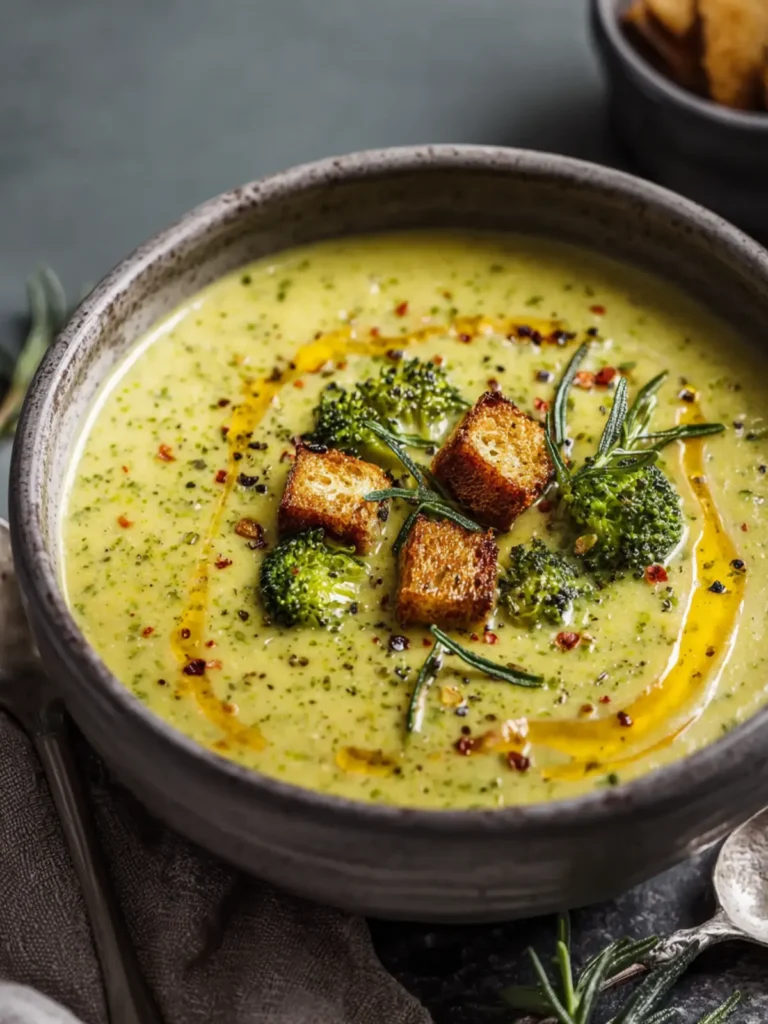Vegan Broccoli Cheddar Soup Recipe First Image
