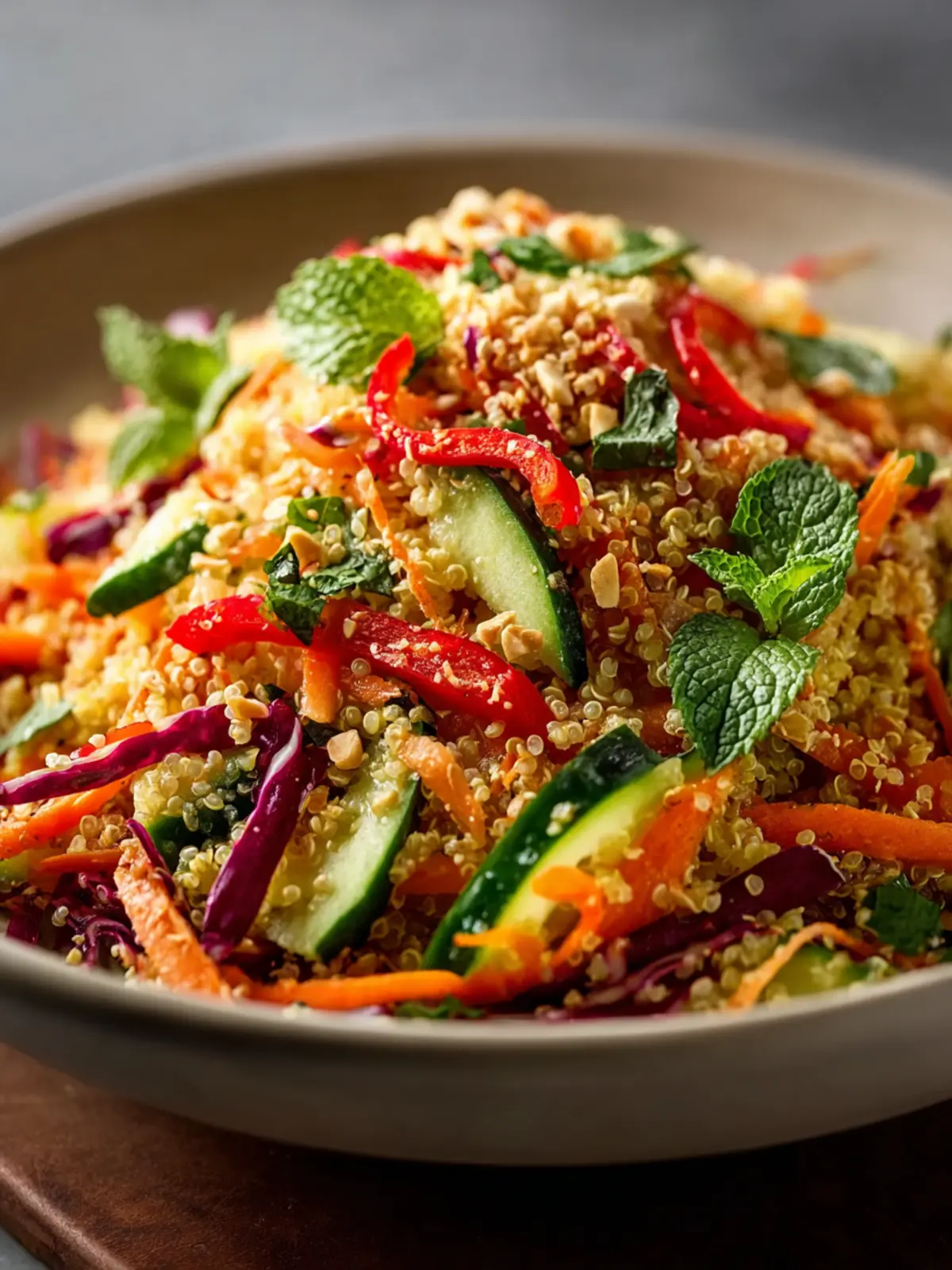 Crunchy Thai Quinoa Salad with Peanut Dressing First Image