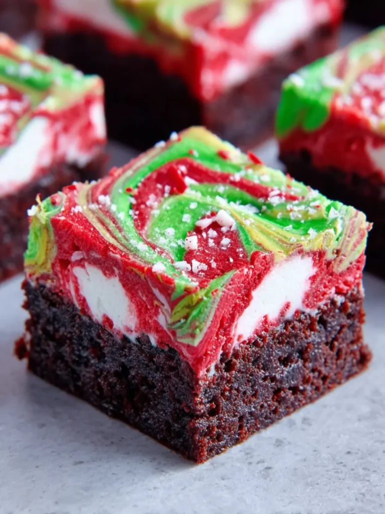 Red & Green Swirled Christmas Brownies First Image