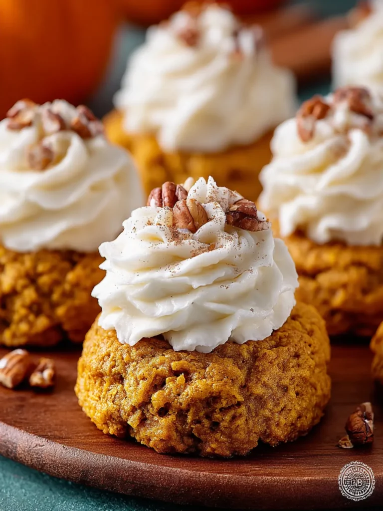 Pumpkin Oatmeal Cookies with Buttercream Frosting First Image