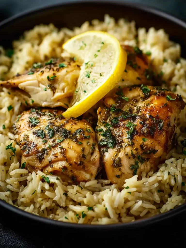 Slow Cooker Lemon Herb Chicken and Rice First Image