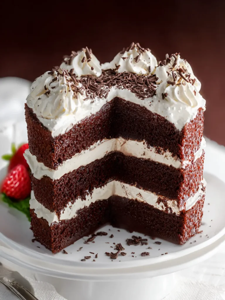 Chocolate Cake with Whipped Cream Frosting First Image