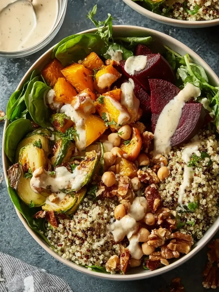 Harvest Quinoa Bowl with Creamy Tahini Dressing First Image