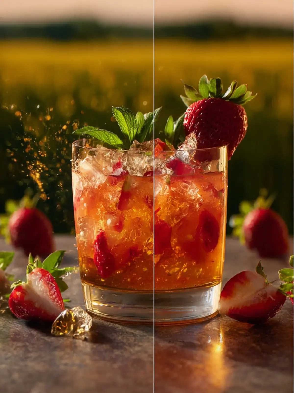 Hot Honey Strawberry Bourbon Smash: An Easy Cocktail Recipe First Image
