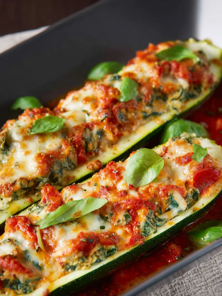 Spinach and Cheese Lasagna Stuffed Zucchini Boats First Image