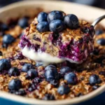 Blueberry Baked Oatmeal with Greek Yogurt First Image