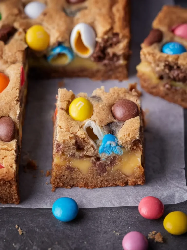 Cadbury Egg Cookie Bars with M&M’s First Image