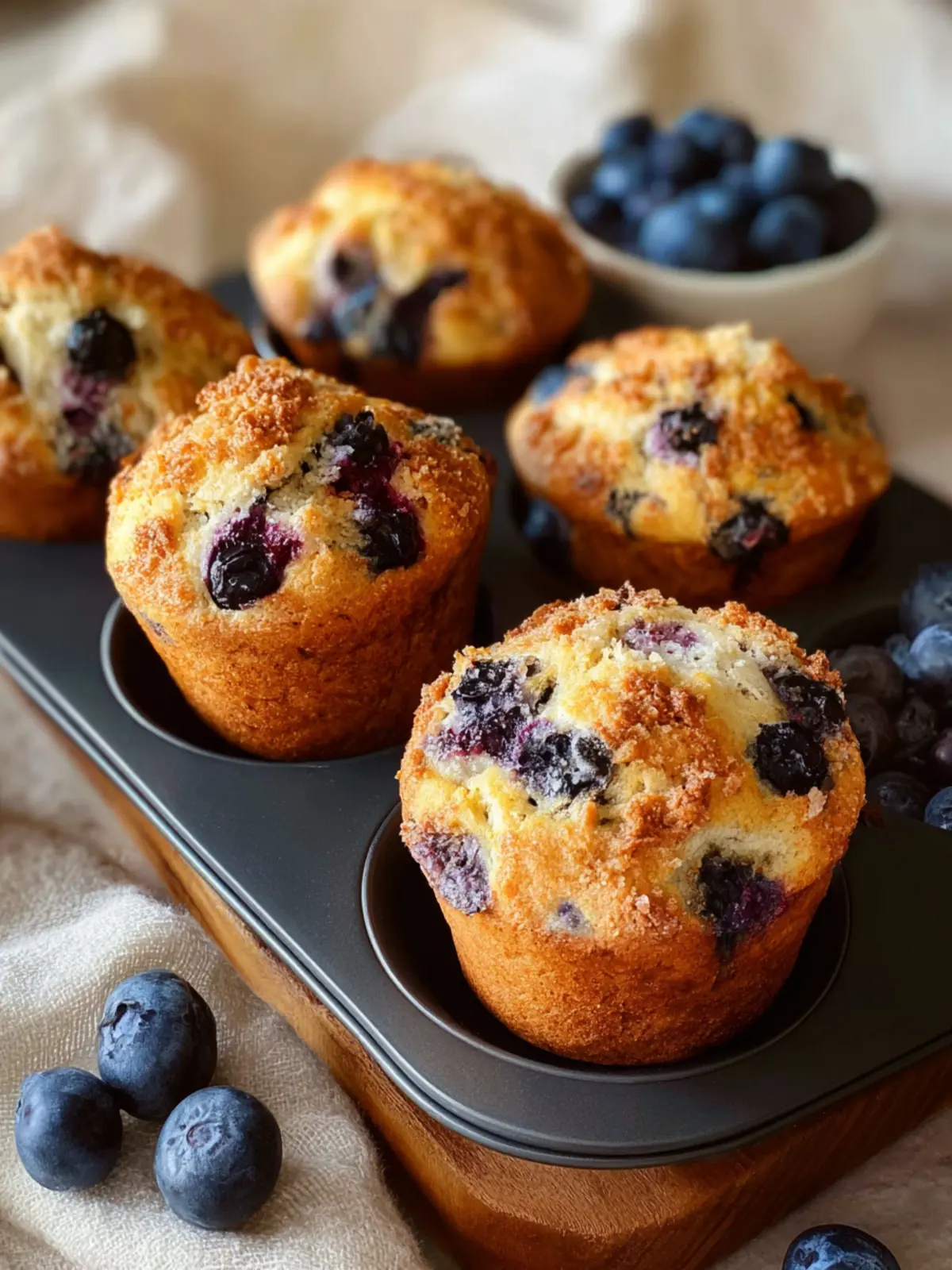 Cottage Cheese Blueberry Muffins First Image