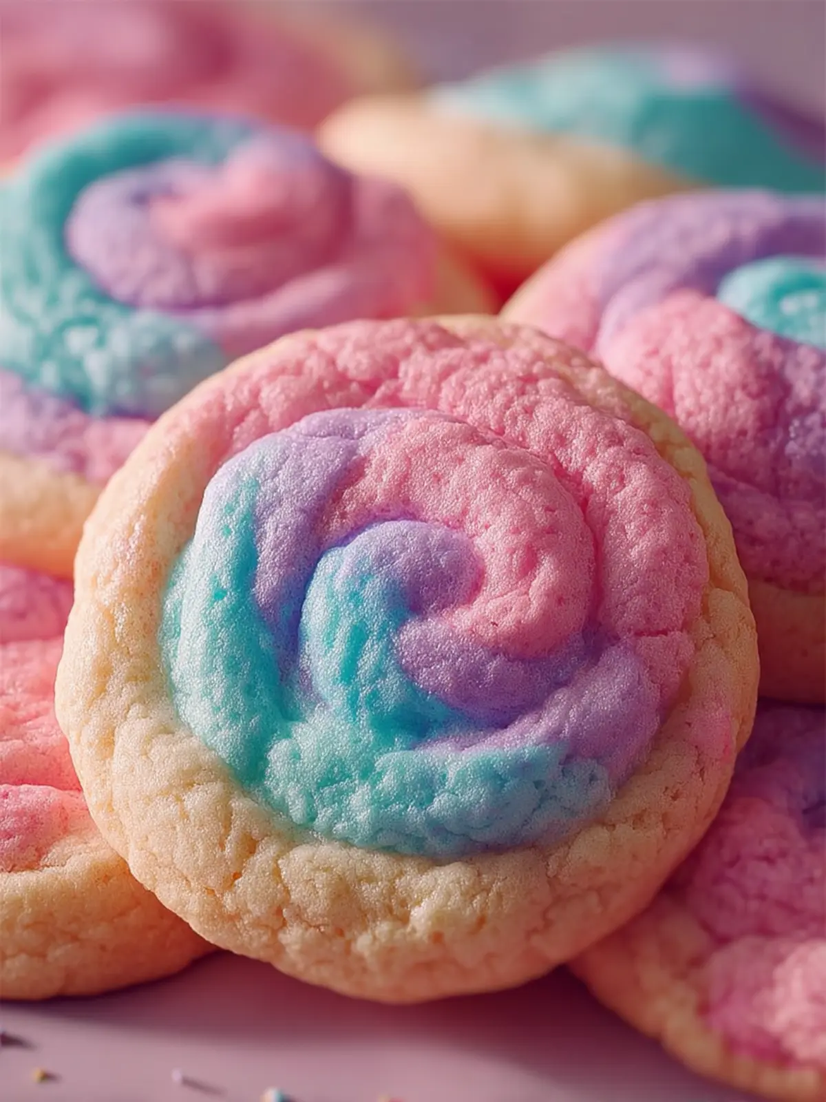 Fluffy Cotton Candy Cookies First Image