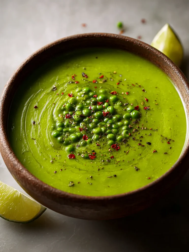 Vegan green pea soup First Image