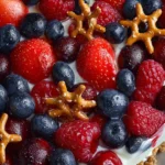 No Bake Summer Berry Pretzel Salad First Image