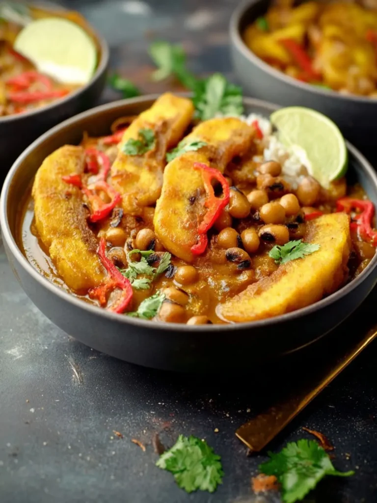 Plantain Curry with Chickpeas & Black-Eyed Peas First Image