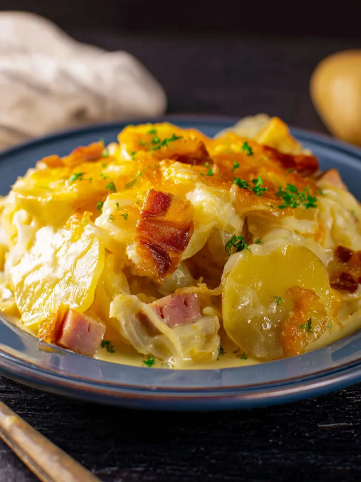 Slow Cooker Ham and Scalloped Potatoes Is Creamy, Cheesy, and Effortless First Image
