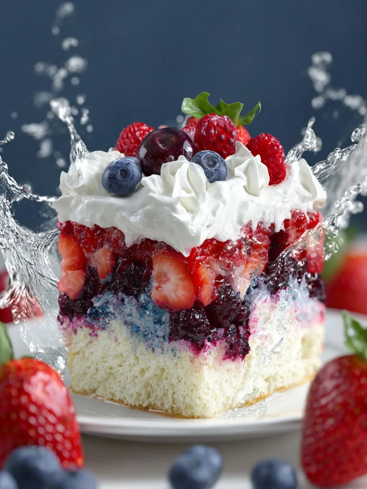 Summer Berry Poke Cake First Image
