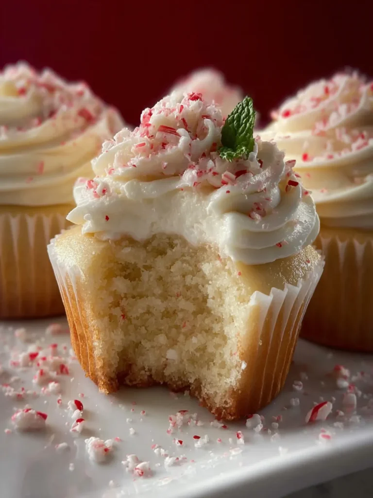 White Chocolate Peppermint Cupcakes First Image